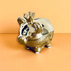 Mini Novelty Retro Princess Pig Piggy Bank Gold 8.5cm Unique Gift