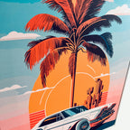 Framed Miami Muscle Car Print 50cm