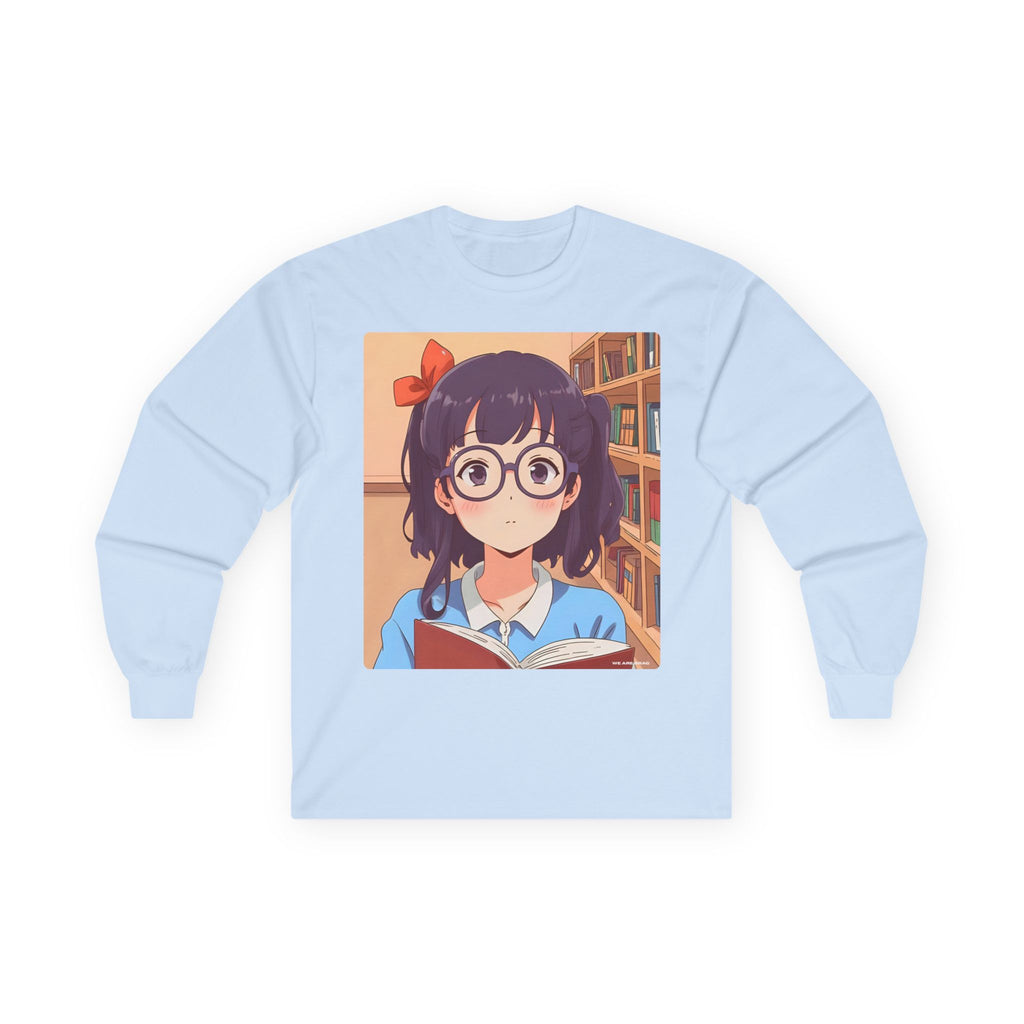 Geek Anime Girl Long Sleeve Tee 100% Cotton Retro Japanese Cartoon T-Shirt Gift