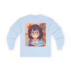 Geek Anime Girl Long Sleeve Tee 100% Cotton Retro Japanese Cartoon T-Shirt Gift