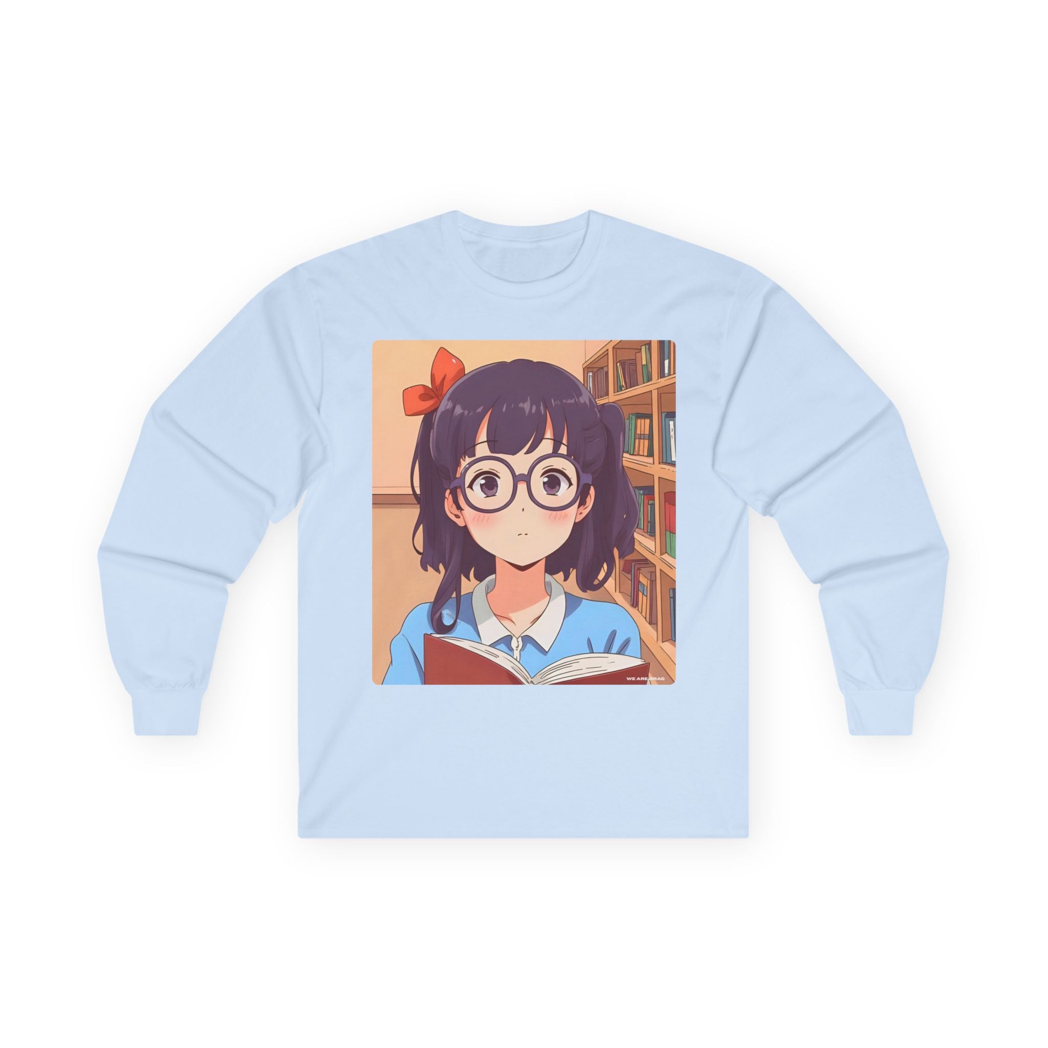 Geek Anime Girl Long Sleeve Tee 100% Cotton Retro Japanese Cartoon T-Shirt Gift
