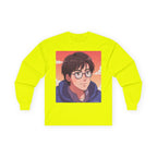 Geek Anime Boy Long Sleeve Tee 100% Cotton Retro Japanese Cartoon T-Shirt Gift