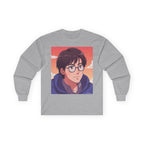Geek Anime Boy Long Sleeve Tee 100% Cotton Retro Japanese Cartoon T-Shirt Gift