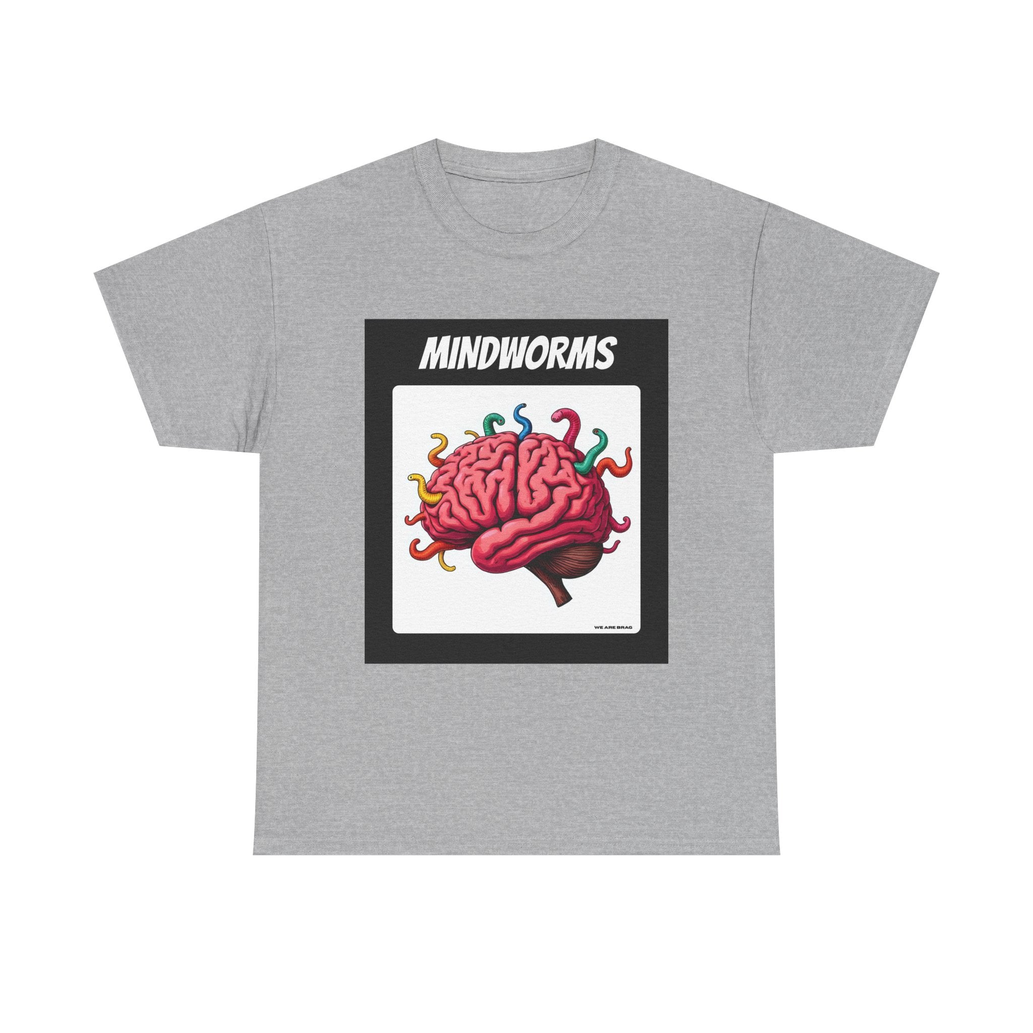 Mindworms Brain Printed T-Shirt 100% Cotton Weird Retro Novelty Worms Tee