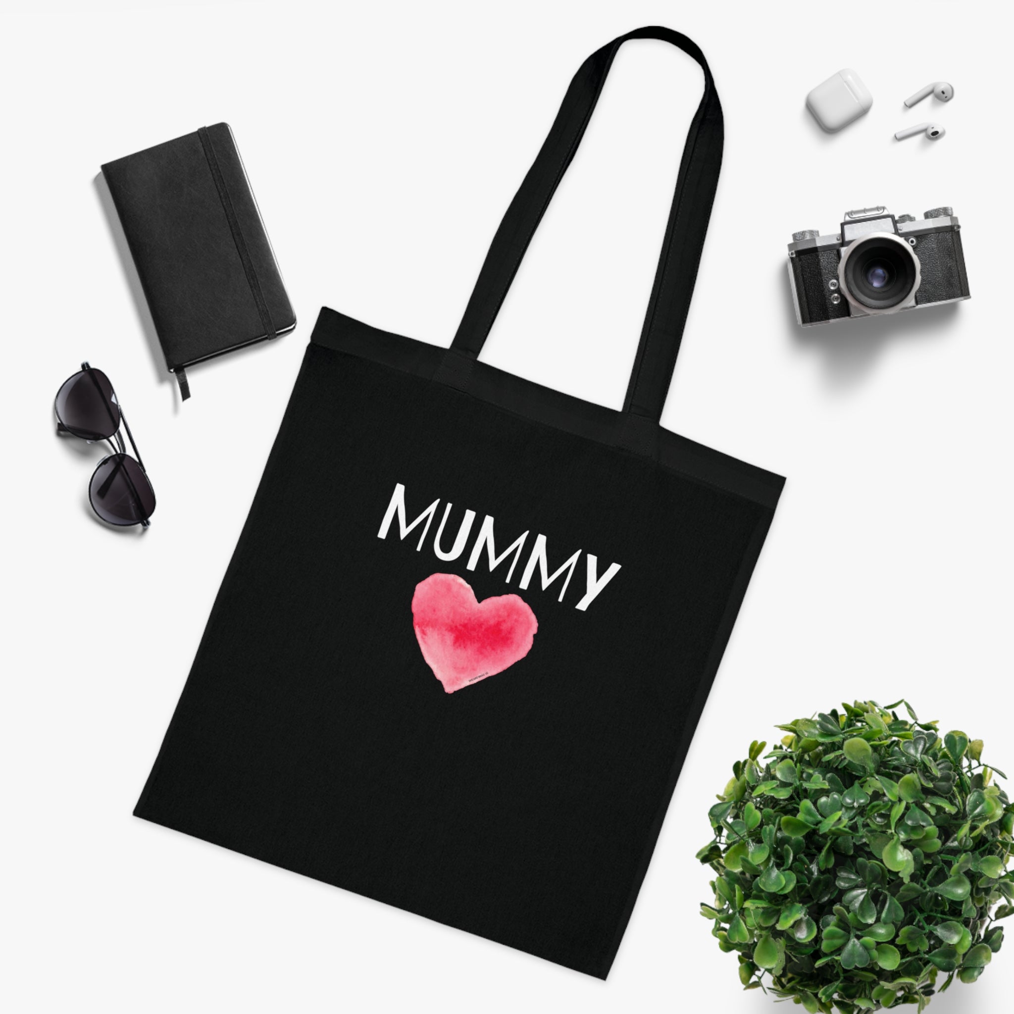 Mummy Heart Printed Cotton Tote Bag Reusable Shopping Bag Mum Mom Mother's Day Gift