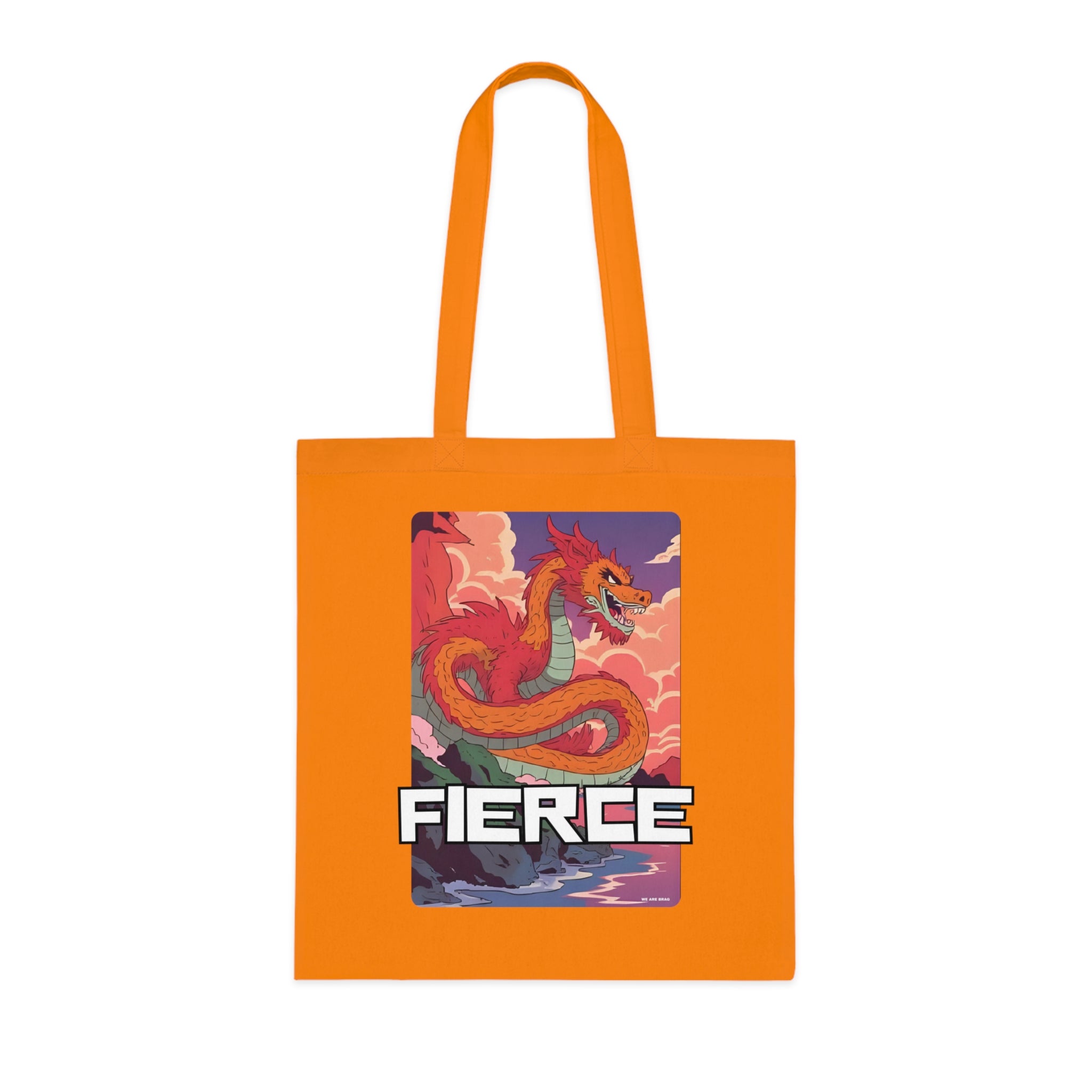 Fierce Anime Dragon Printed Cotton Tote Bag Reusable Shopping Bag Japanese Anime Art Gift