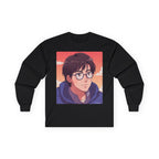 Geek Anime Boy Long Sleeve Tee 100% Cotton Retro Japanese Cartoon T-Shirt Gift