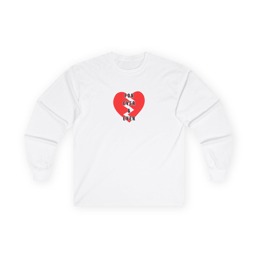 For Ever & Ever Broken Heart Long Sleeve Tee 100% Cotton Retro Heart T-Shirt Emo Goth Alternative Gift