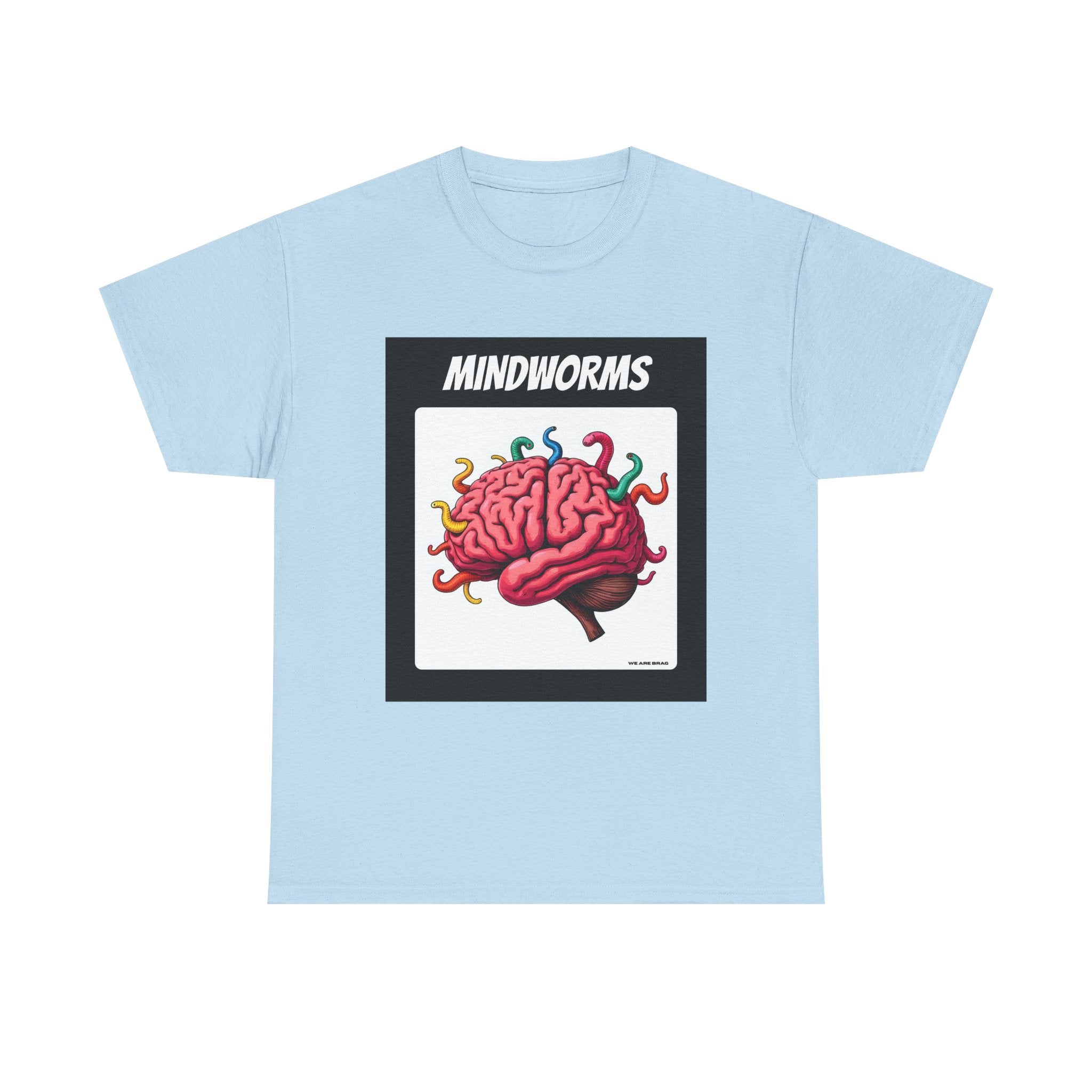 Mindworms Brain Printed T-Shirt 100% Cotton Weird Retro Novelty Worms Tee