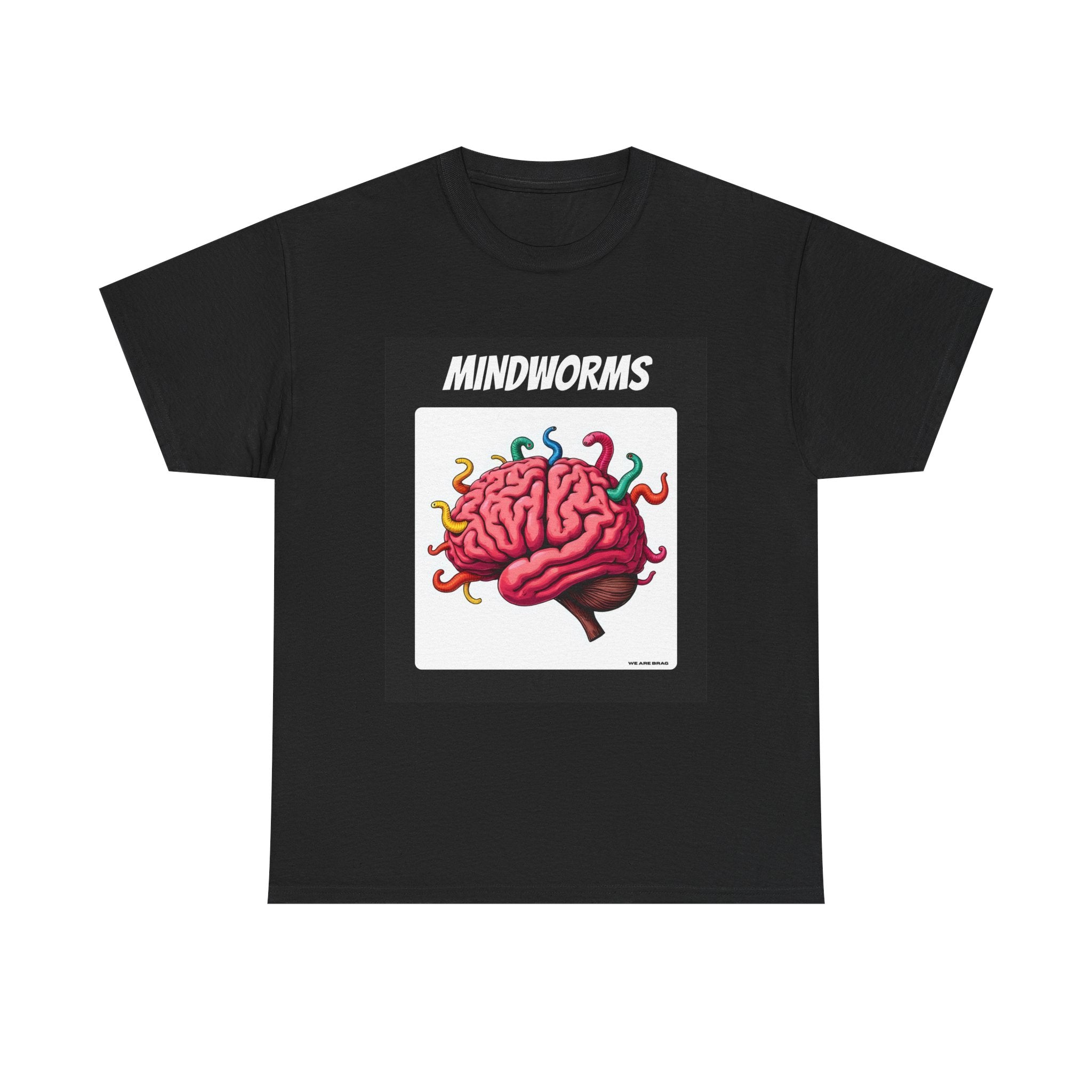Mindworms Brain Printed T-Shirt 100% Cotton Weird Retro Novelty Worms Tee
