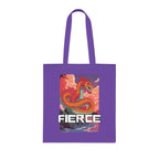 Fierce Anime Dragon Printed Cotton Tote Bag Reusable Shopping Bag Japanese Anime Art Gift