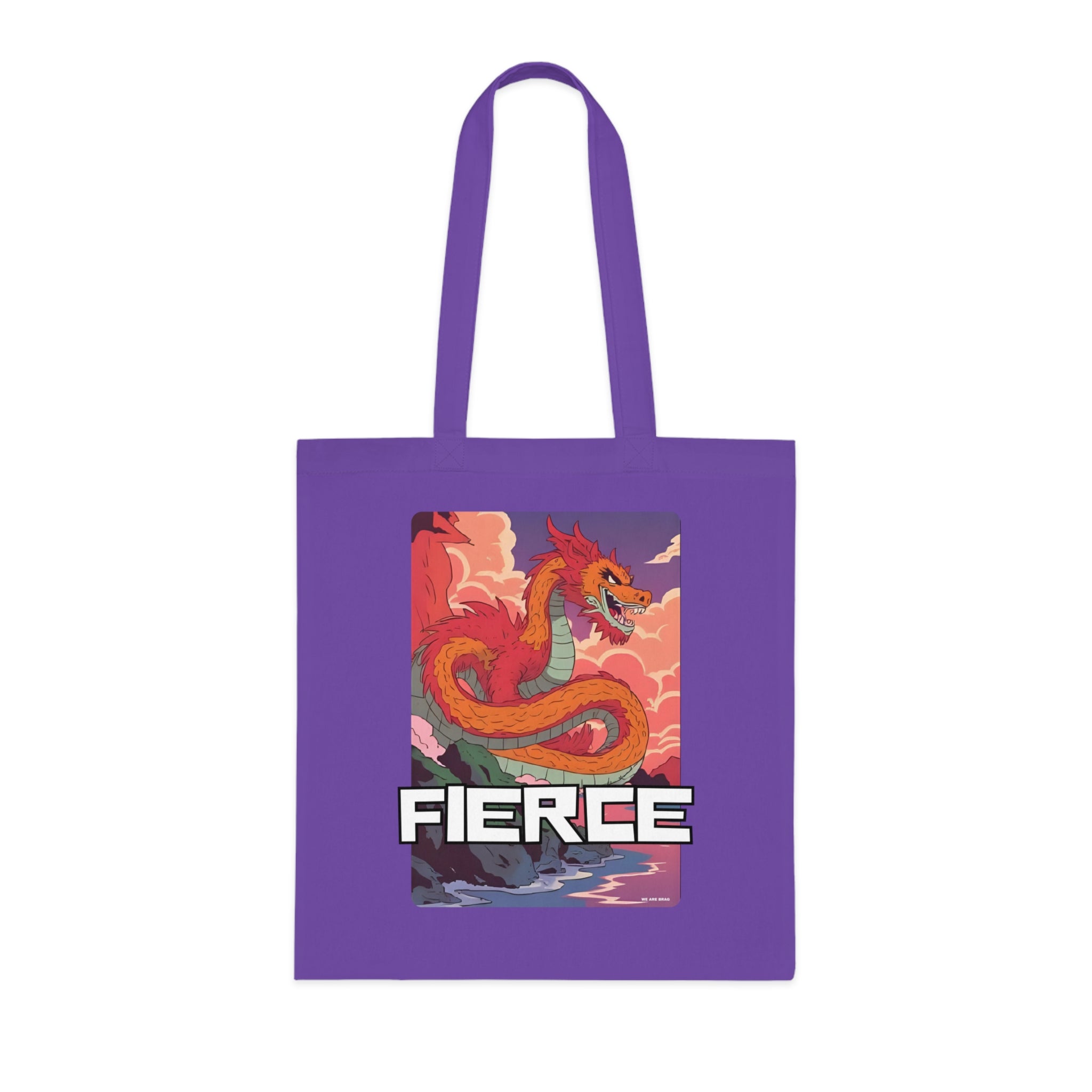 Fierce Anime Dragon Printed Cotton Tote Bag Reusable Shopping Bag Japanese Anime Art Gift