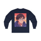 Geek Anime Boy Long Sleeve Tee 100% Cotton Retro Japanese Cartoon T-Shirt Gift