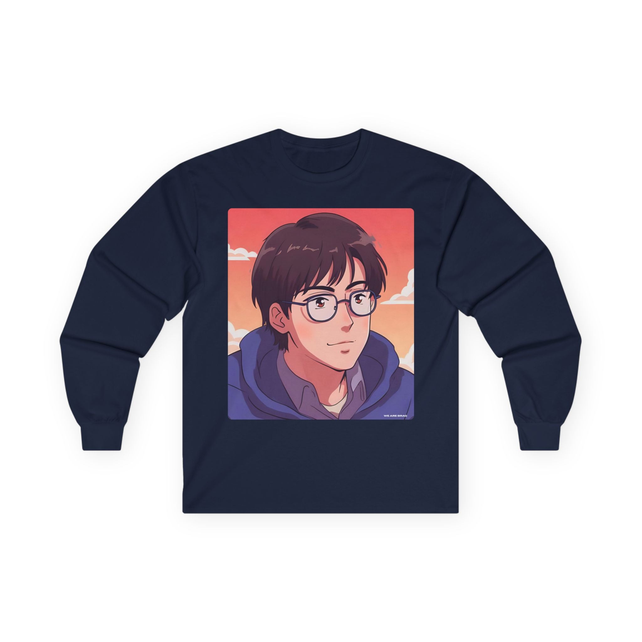 Geek Anime Boy Long Sleeve Tee 100% Cotton Retro Japanese Cartoon T-Shirt Gift