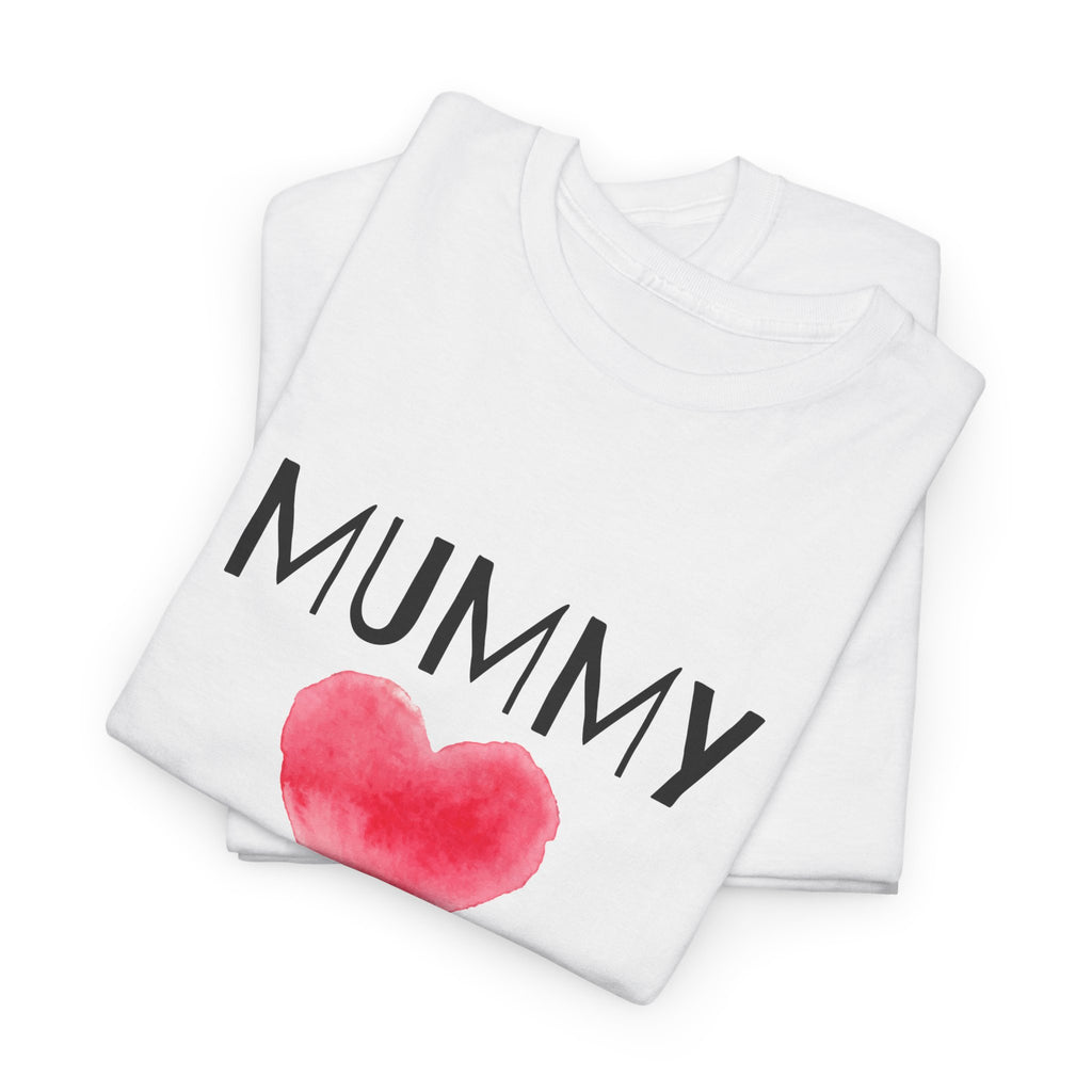 Mummy Heart Printed T-Shirt 100% Cotton Novelty Mum Mom Tee Birthday Mother's Day Gift