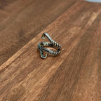 Alternative Creepy Gothic Tentacle Ring Darkened Silver Tone - Size Q 1/2