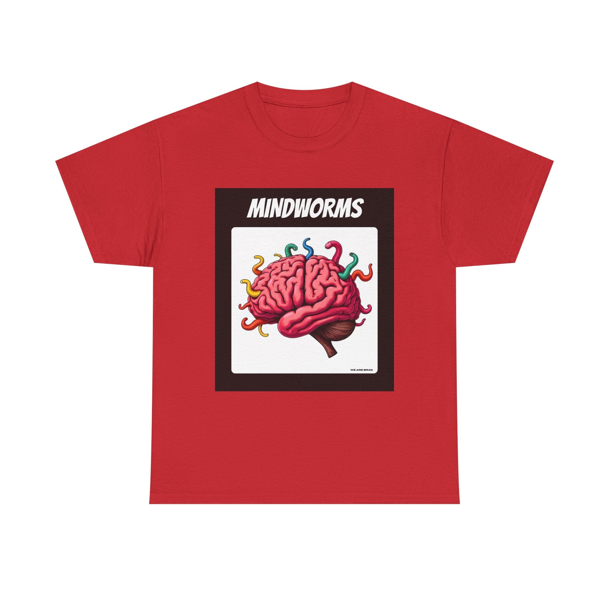 Mindworms Brain Printed T-Shirt 100% Cotton Weird Retro Novelty Worms Tee