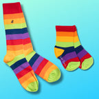 Rainbow Stripe Matching Bamboo Socks (Adult & Child)