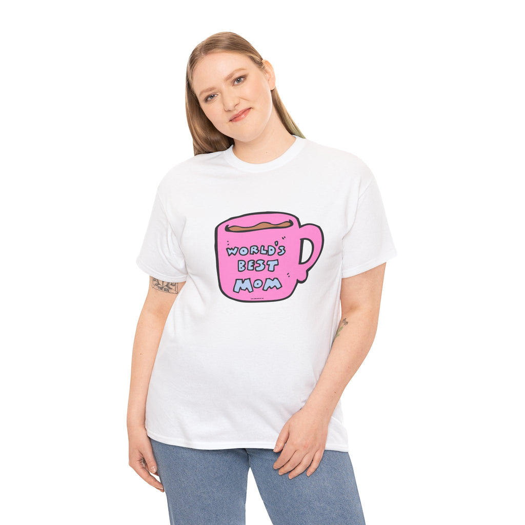World's Best Mom Printed T-Shirt 100% Cotton Novelty Mum Mom Tee Birthday Mother's Day Gift