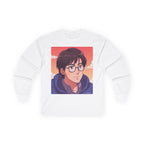 Geek Anime Boy Long Sleeve Tee 100% Cotton Retro Japanese Cartoon T-Shirt Gift