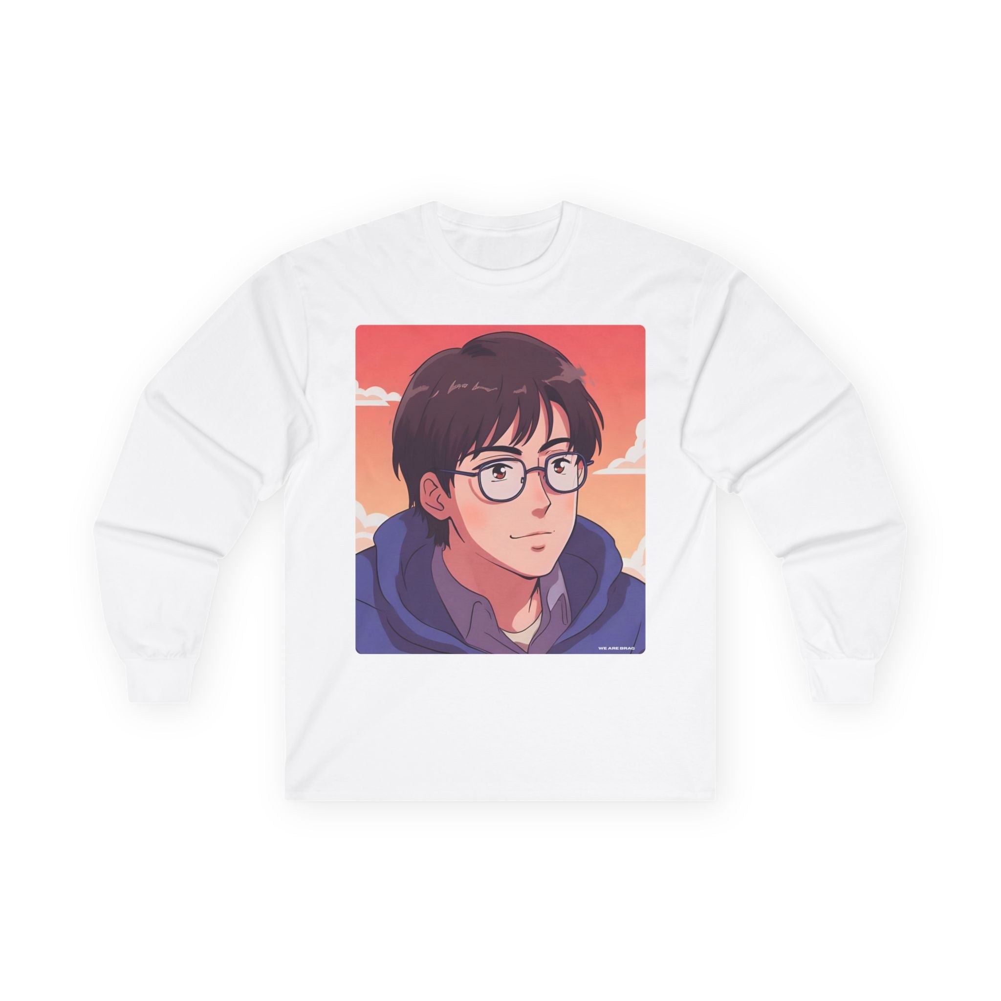 Geek Anime Boy Long Sleeve Tee 100% Cotton Retro Japanese Cartoon T-Shirt Gift