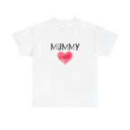 Mummy Heart Printed T-Shirt 100% Cotton Novelty Mum Mom Tee Birthday Mother's Day Gift