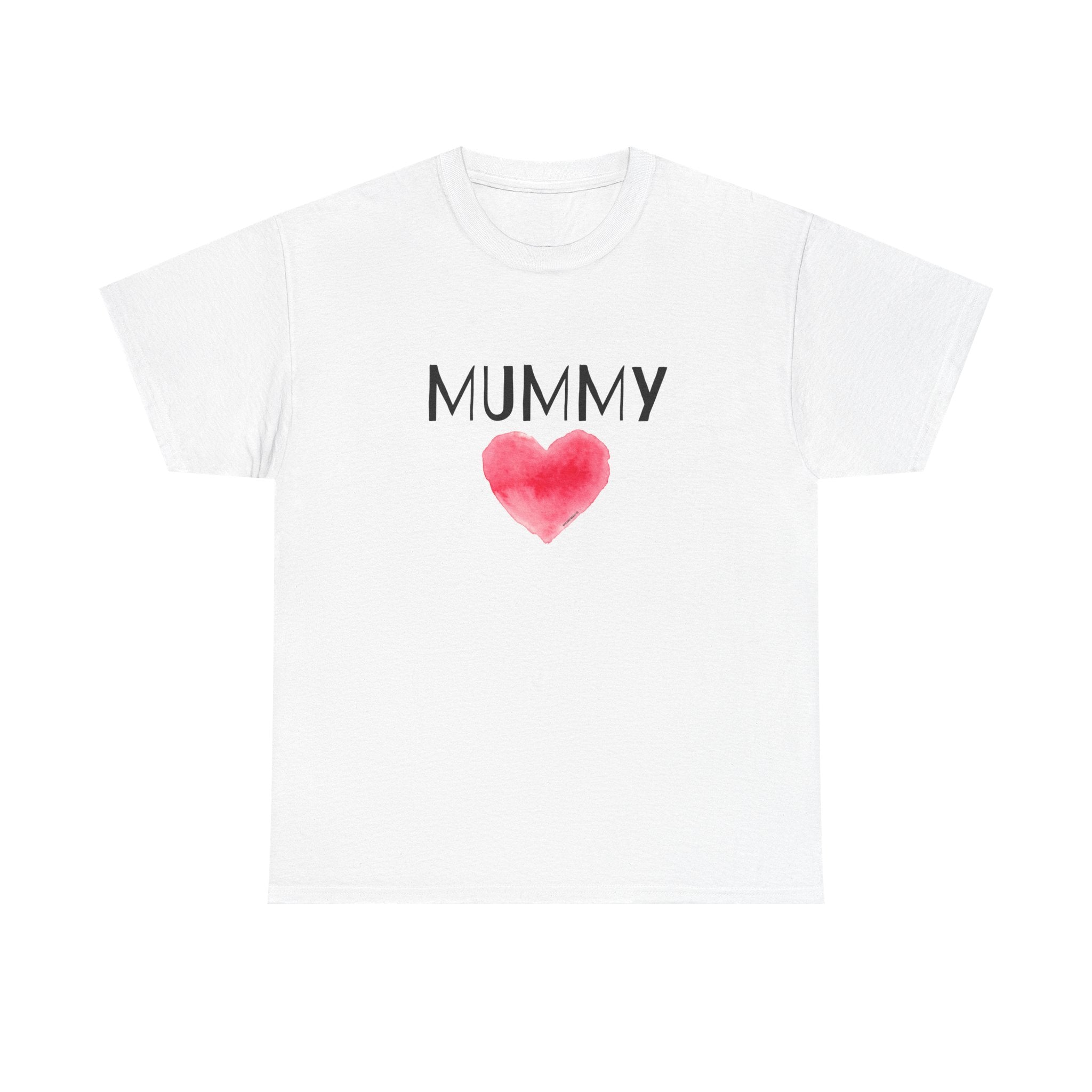 Mummy Heart Printed T-Shirt 100% Cotton Novelty Mum Mom Tee Birthday Mother's Day Gift