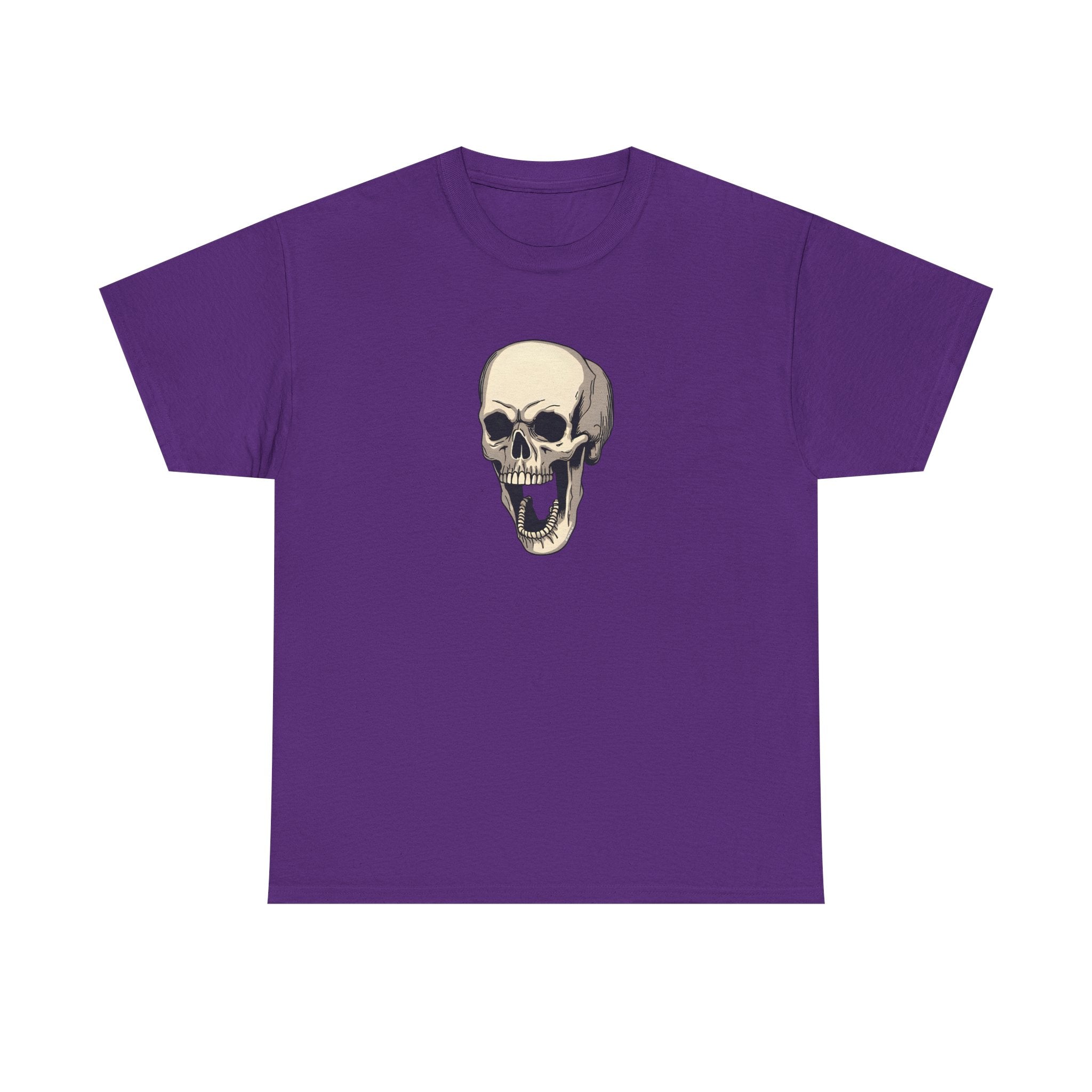 Laughing Skull Printed T-Shirt 100% Cotton Novelty Scary Halloween Tee