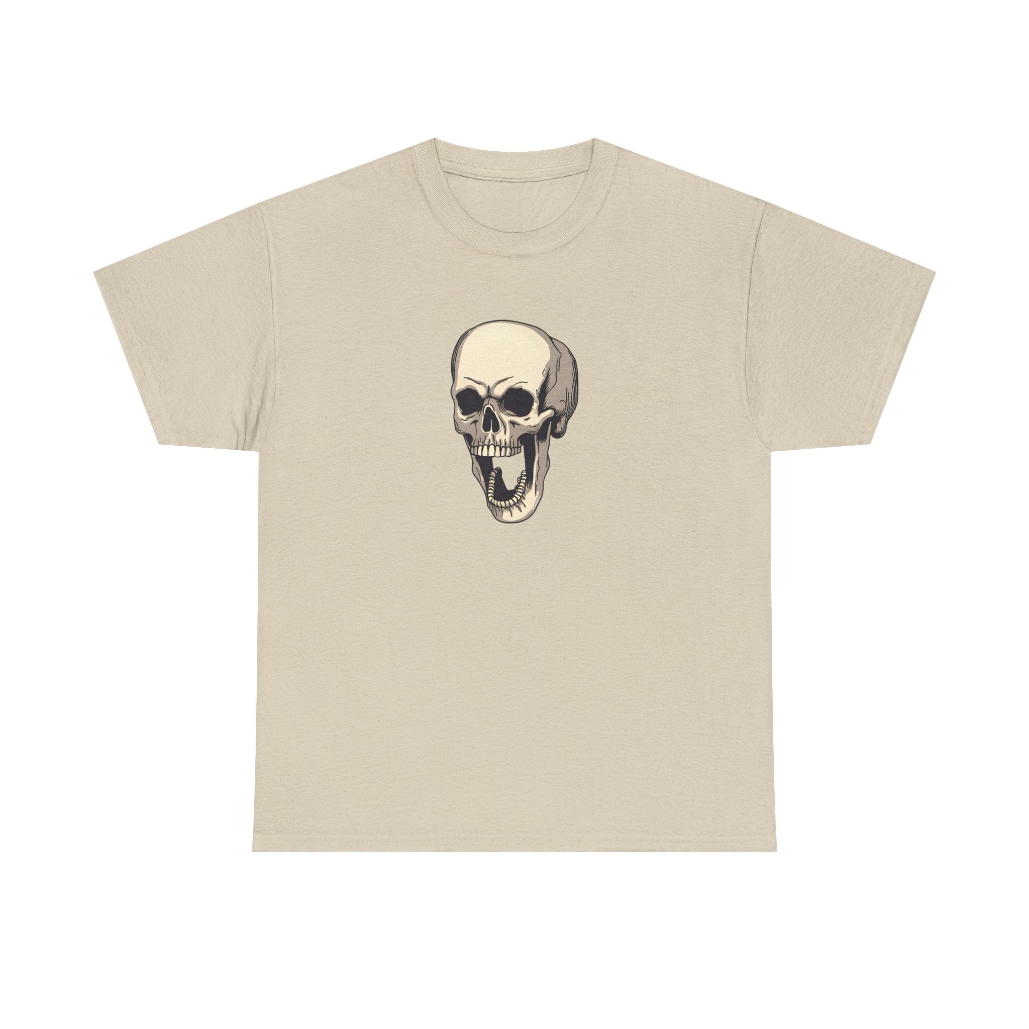 Laughing Skull Printed T-Shirt 100% Cotton Novelty Scary Halloween Tee