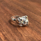 Screaming Horror Ghost Skull Duo Ring Halloween Spirit Ring Silver Tone - Size Z