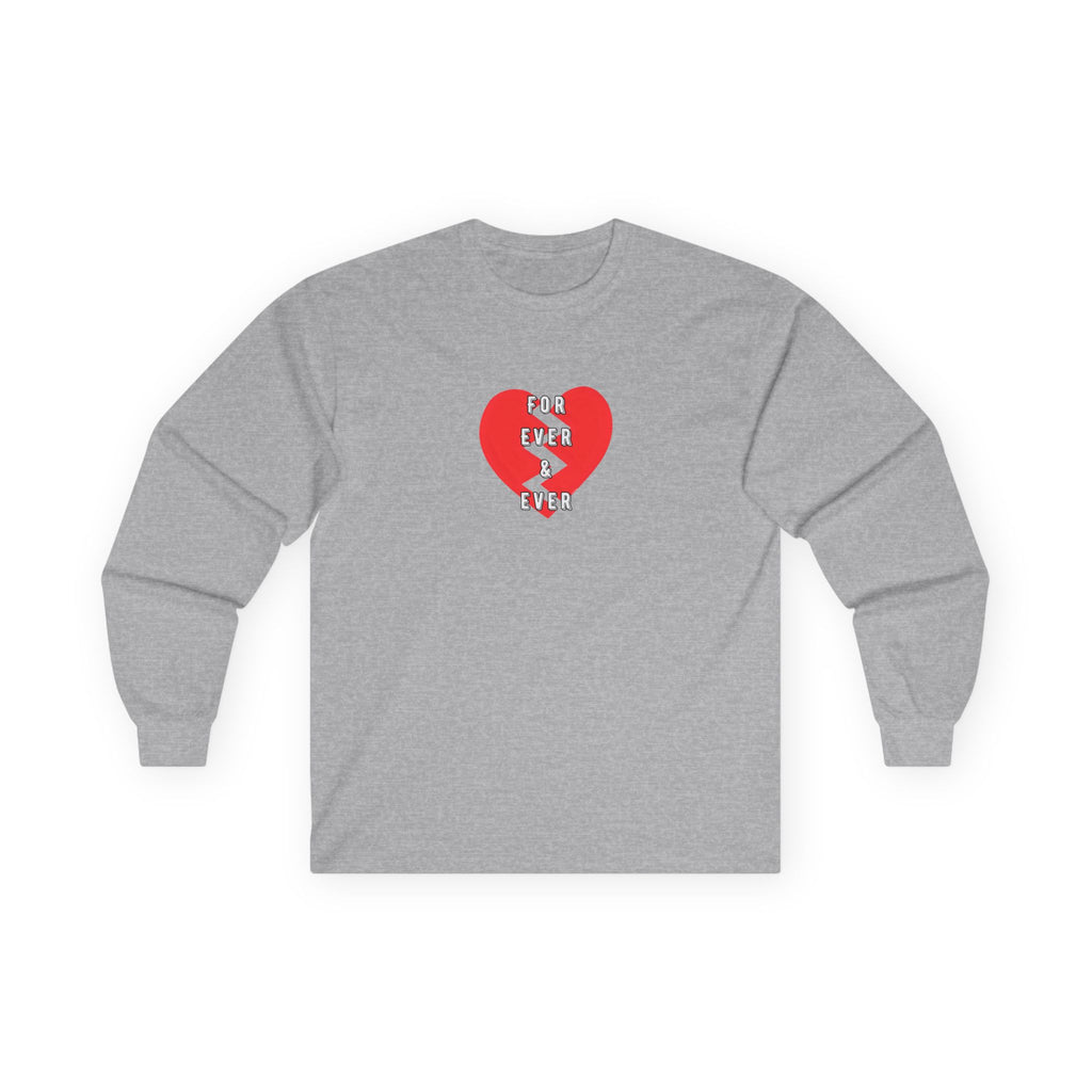 For Ever & Ever Broken Heart Long Sleeve Tee 100% Cotton Retro Heart T-Shirt Emo Goth Alternative Gift