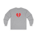 For Ever & Ever Broken Heart Long Sleeve Tee 100% Cotton Retro Heart T-Shirt Emo Goth Alternative Gift