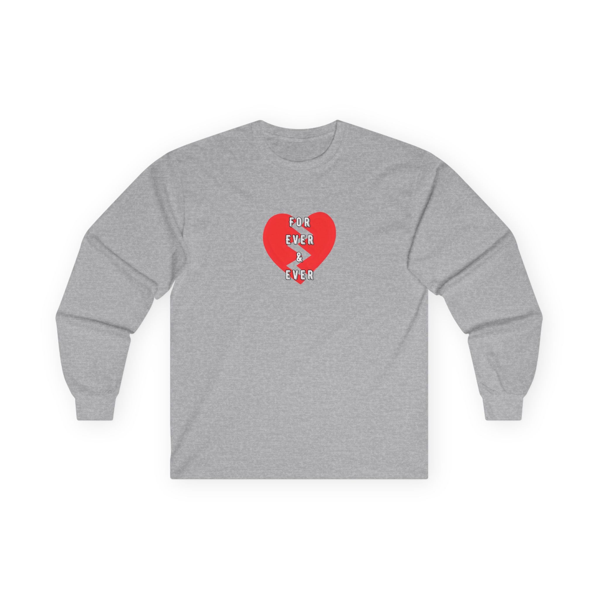 For Ever & Ever Broken Heart Long Sleeve Tee 100% Cotton Retro Heart T-Shirt Emo Goth Alternative Gift
