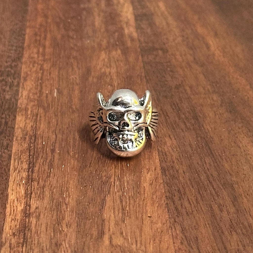 Alternative Gothic Biker Winged Skull Statement Ring Silver Tone - Various Sizes
