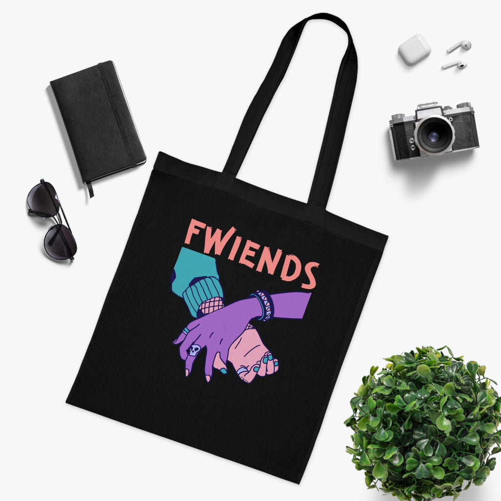 Fwiends Hands Printed Cotton Tote Bag Reusable Shopping Bag Friend Birthday Gift