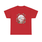 Christmas Snow Globe Printed T-Shirt 100% Cotton Novelty Santa Snowman Xmas Tee Gift