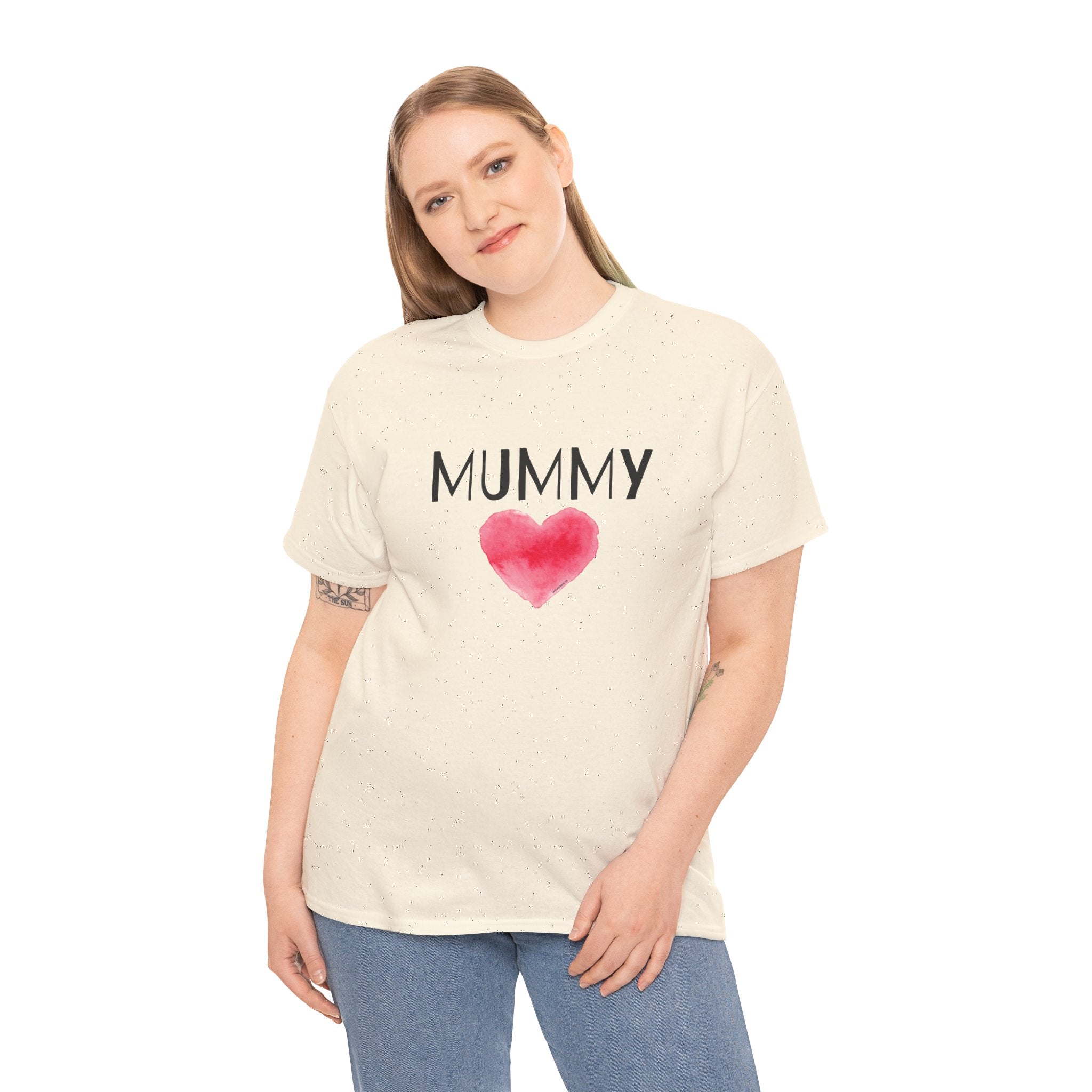 Mummy Heart Printed T-Shirt 100% Cotton Novelty Mum Mom Tee Birthday Mother's Day Gift