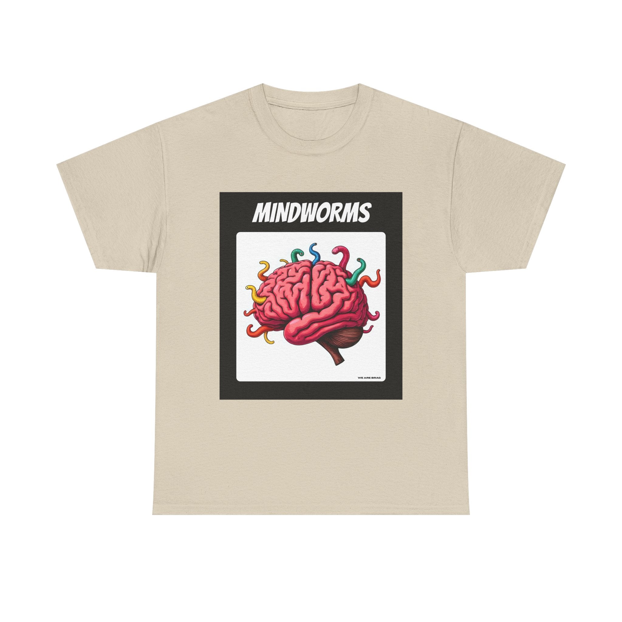 Mindworms Brain Printed T-Shirt 100% Cotton Weird Retro Novelty Worms Tee
