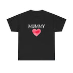 Mummy Heart Printed T-Shirt 100% Cotton Novelty Mum Mom Tee Birthday Mother's Day Gift