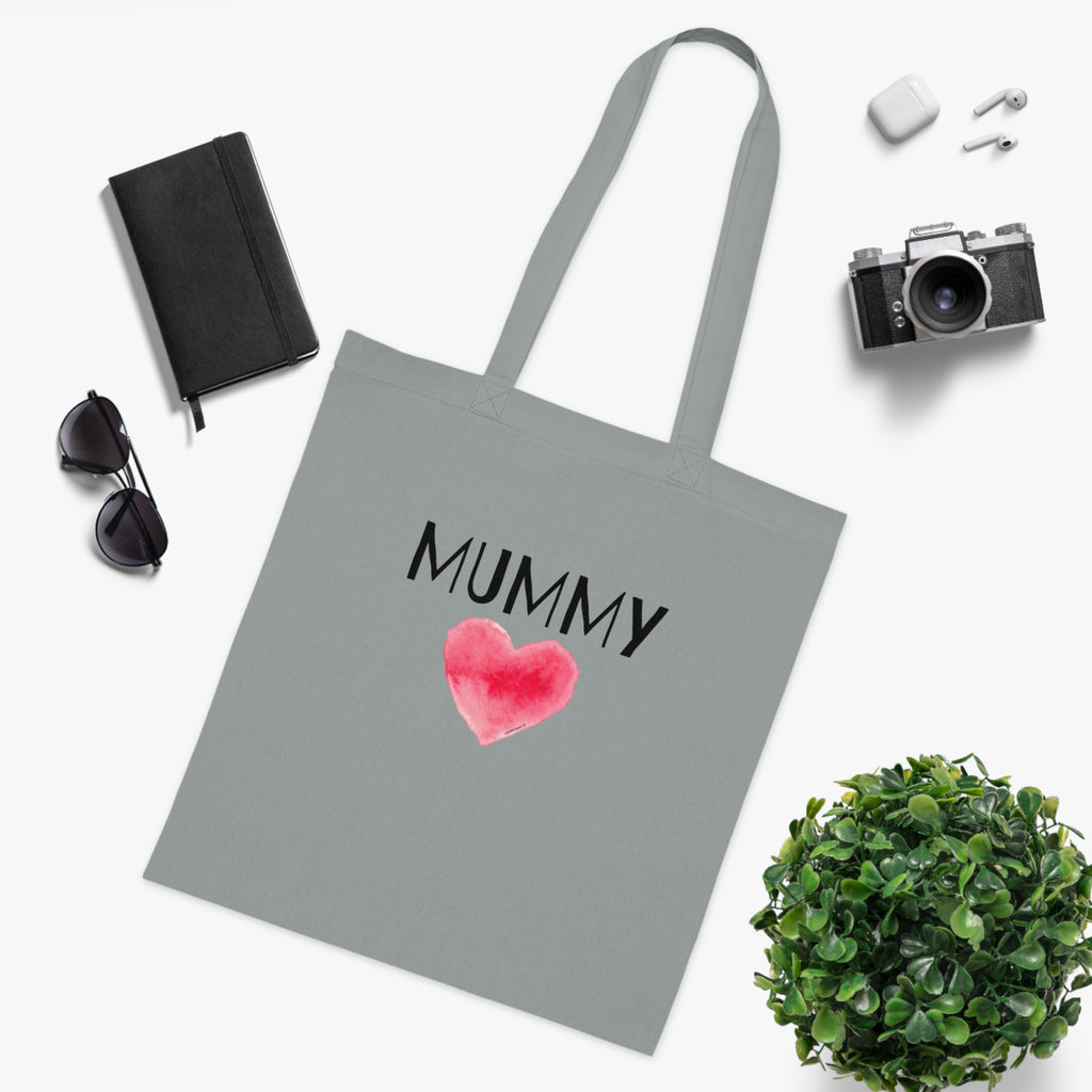 Mummy Heart Printed Cotton Tote Bag Reusable Shopping Bag Mum Mom Mother's Day Gift