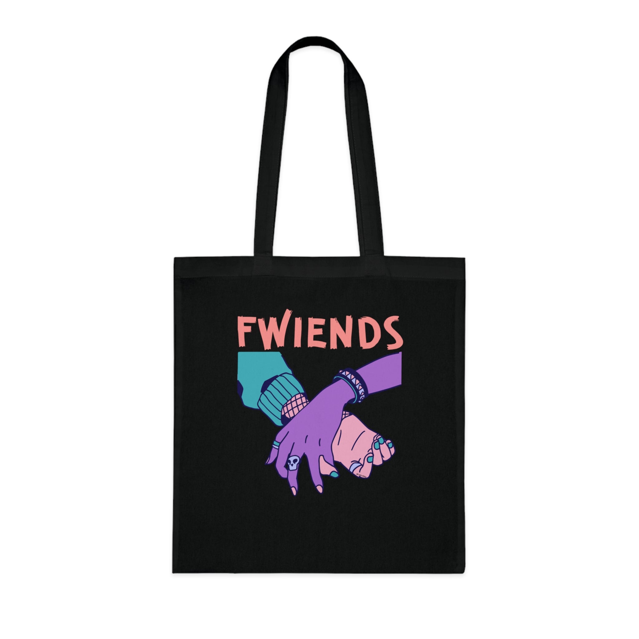 Fwiends Hands Printed Cotton Tote Bag Reusable Shopping Bag Friend Birthday Gift