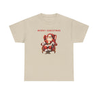 Merry Christmas Santa Throne Printed T-Shirt 100% Cotton Novelty Santa Claus Xmas Tee Gift