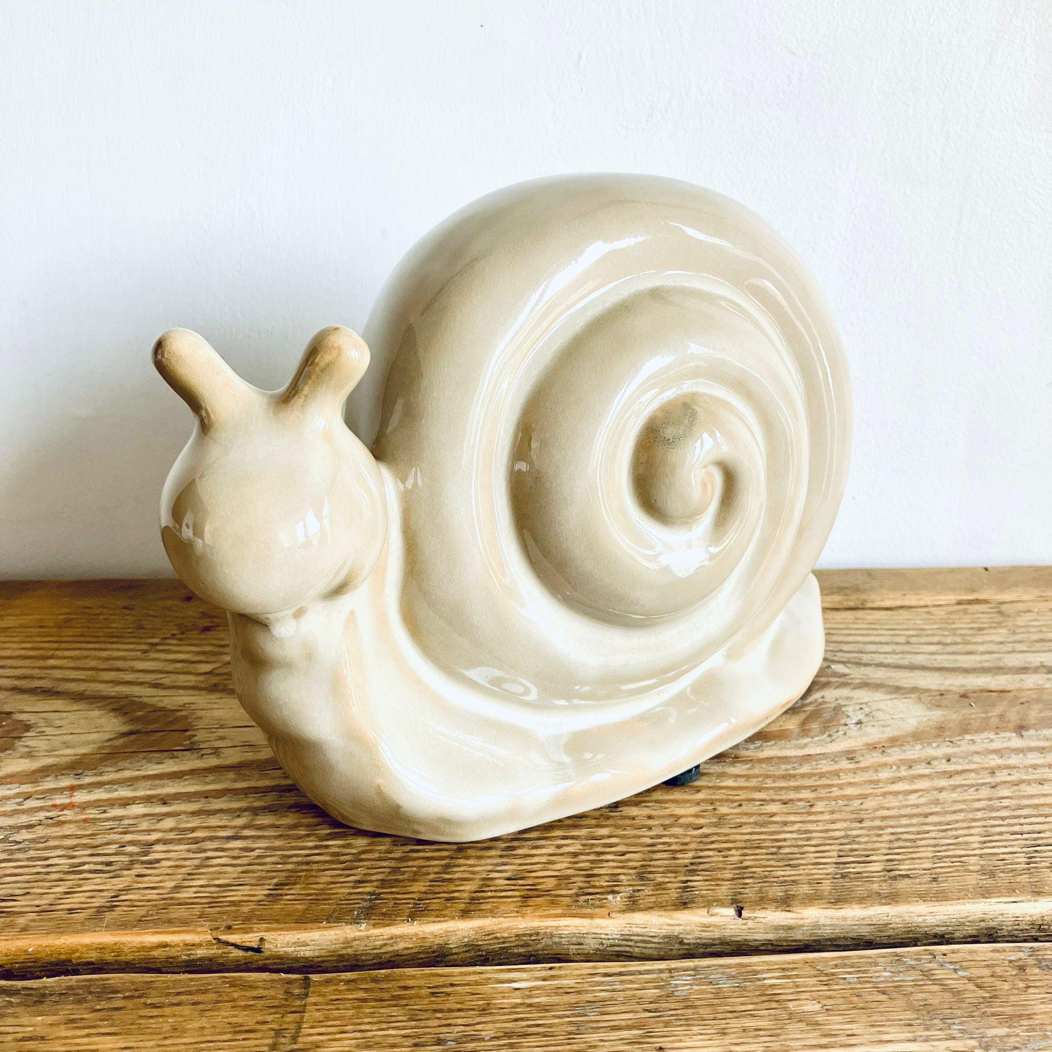 Large Novelty Ceramic Snail Ornament Figurine Unique Homeware Gift 23cm