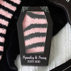 Gothic Gifts Pink & Black Striped Socks in Coffin Gift Box