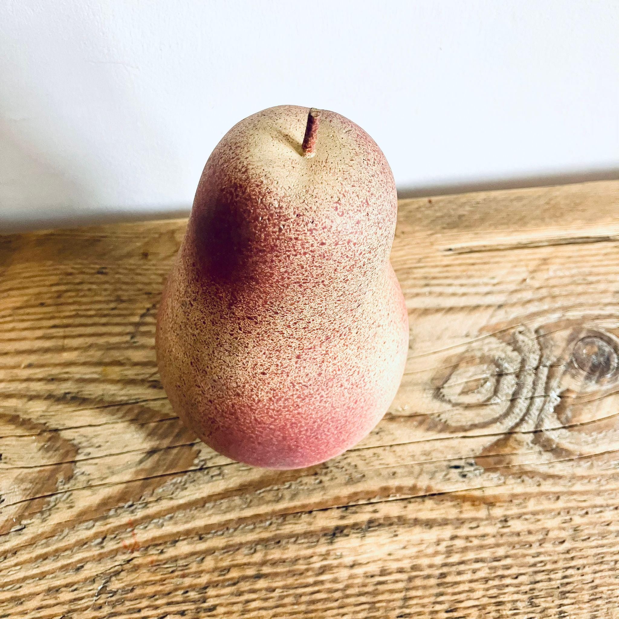 Classic Large Painted Pear Fruit Ornament Red Unique Homeware Gift 17cm