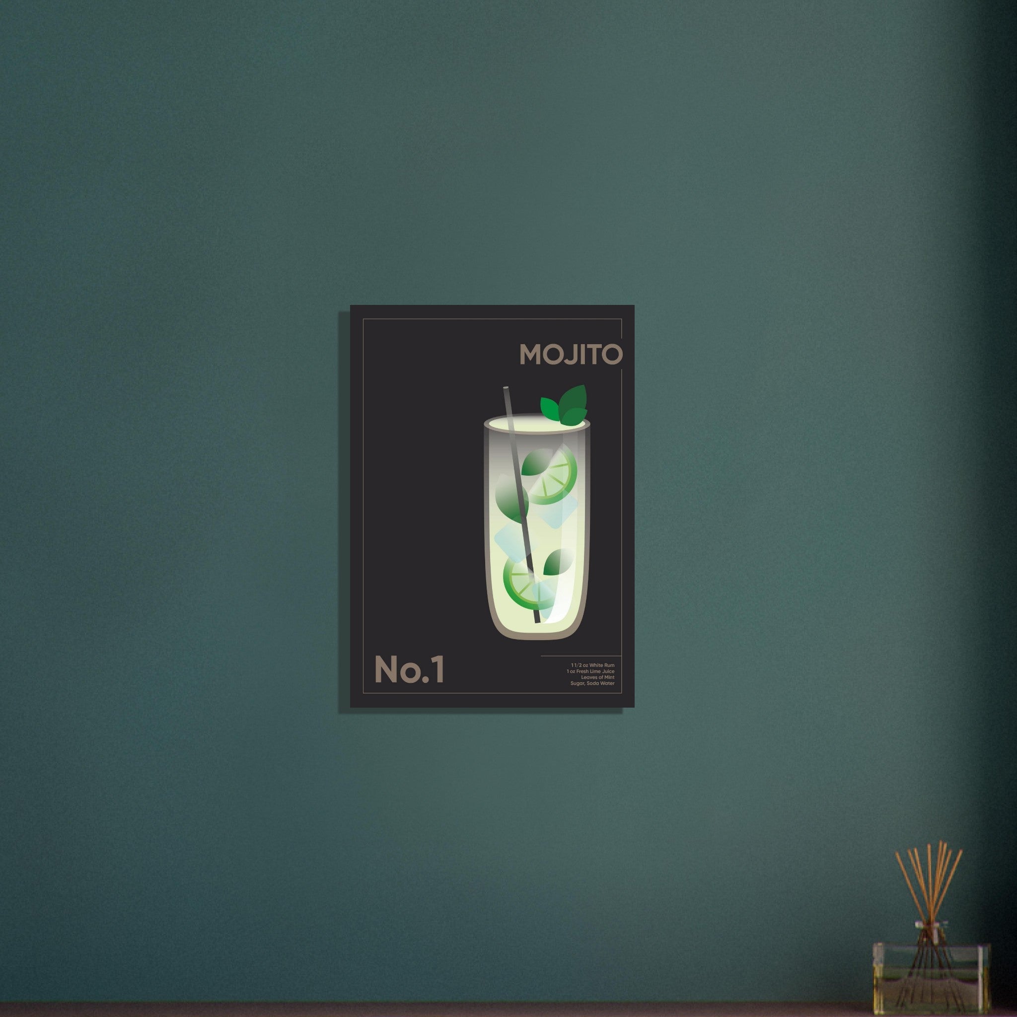 Cocktail 'Mojito' - Premium Matte Paper Poster