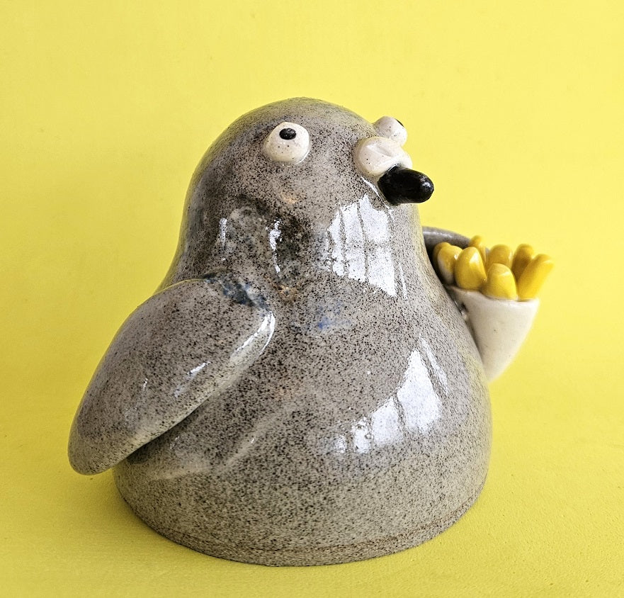 Bryce with The Fries - Novelty Ceramic Pigeon Ornament