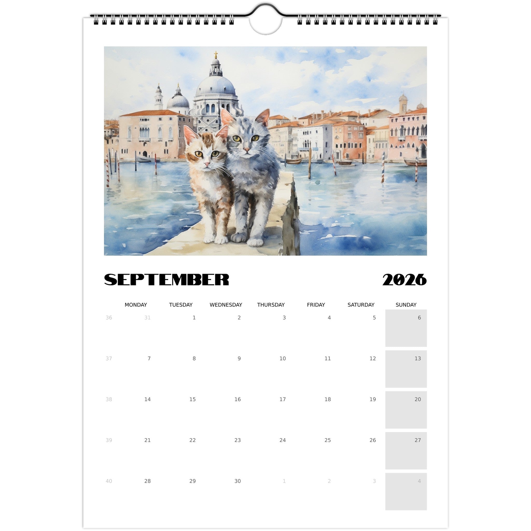🐾 Venetian Cats 2026 Wall Calendar – A Year of Feline Magic in Venice