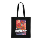 Fierce Anime Dragon Printed Cotton Tote Bag Reusable Shopping Bag Japanese Anime Art Gift