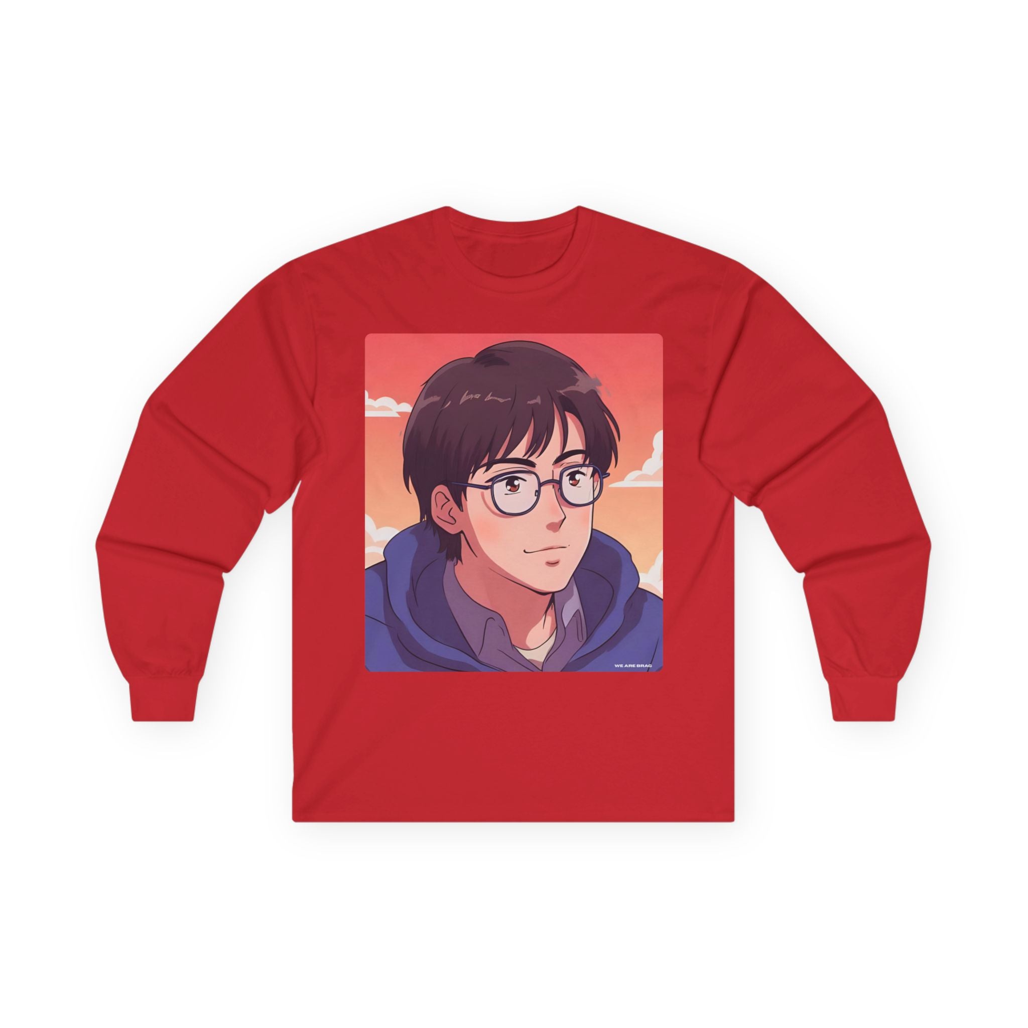 Geek Anime Boy Long Sleeve Tee 100% Cotton Retro Japanese Cartoon T-Shirt Gift